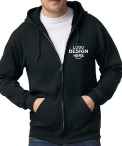 Gildan Heavy Blend Zip Custom Hoodie-black